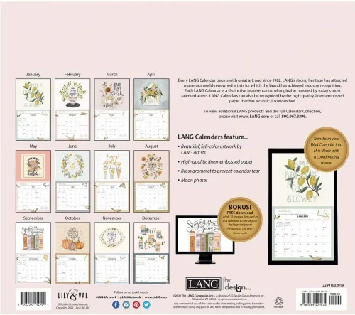 Vista 2 de Lang Calendario de pared 2022 Be Gentle With Yourself (22991002019)