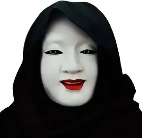 Vista 2 de Gmasking Máscara de resina Prajna japonesa Noh Cosplay para adultos, disfraz decorativo para fiesta de Halloween