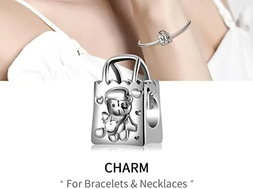 Vista 7 de Encanto para bolso de compras para mujer, plata de ley S925, para pulseras Pandora