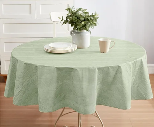 Vista 33 de Newbridge Moire - Mantel de franela de vinilo con estampado ondulado de color sólido para interiores y exteriores