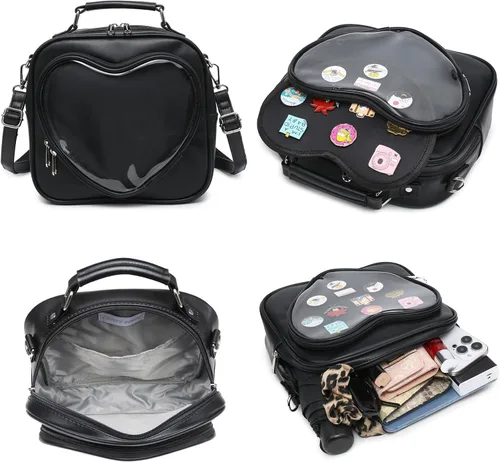 Vista 5 de CHERRY SAUCE Ita Bag Multi-Purpose Backpack Crossbody Heart Purse Kawaii Pin Display Bag for Cosplay