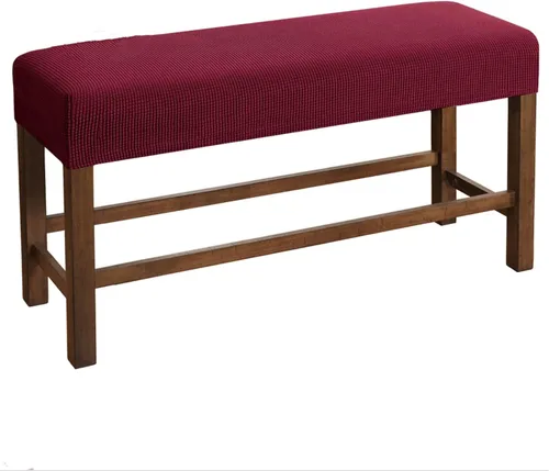 Vista 11 de Fundas rectangulares elásticas para banco y sillas de comedor, tela jacquard suave, extraíble y lavable, protector de asiento antipolvo para sala