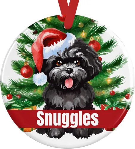 Vista 16 de Personalized Fawn Pug Ceramic Christmas Ornament, 3-Inch