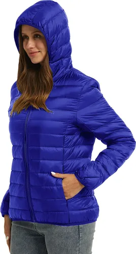 Vista 3 de Wantdo - Chaqueta de plumón corto con capucha para mujer