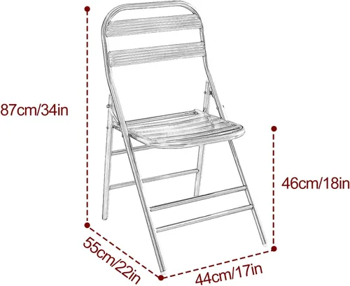 Vista 3 de 2 sillas plegables de acero inoxidable 304, sillas de césped plegables, sillas portátiles para adultos, ahorra espacio, para eventos, oficina, boda