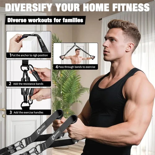 Vista 7 de Pull Up Assistance Bands Set, 300 lbs Max Heavy Duty Resistance Bands with Adjustable Strap, Non-Slip Handle & Door Anchor, Full Body Strength