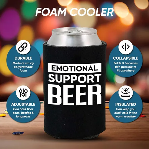 Vista 2 de Divertidos frases de fiesta de cerveza para latas de cerveza con aislamiento térmico para bebidas con soda, cerveza Hugger Coolies