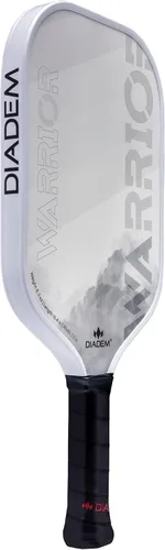Vista 5 de Diadem Warrior pala de pickleball Cara de fibra de carbono, núcleo híbrido 3X de polímero de Nomex en forma de panal L-Core, superficie de pintura