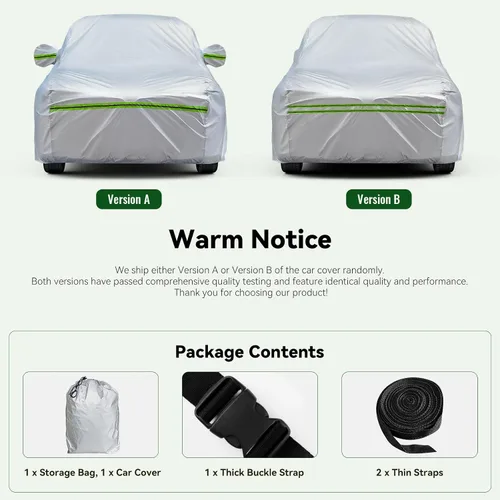 Vista 9 de AUQDD Funda de automóvil sedán de 6 capas de alta calidad, impermeable, para todo tipo de clima, resistente a la intemperie, protección solar UV