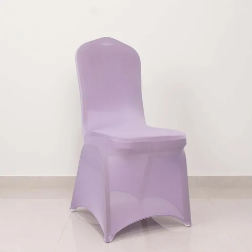 Vista 31 de Efavormart - Funda para silla de banquete de elastano beige con banda de hebilla de diamantes de imitación plateados, funda elástica para silla