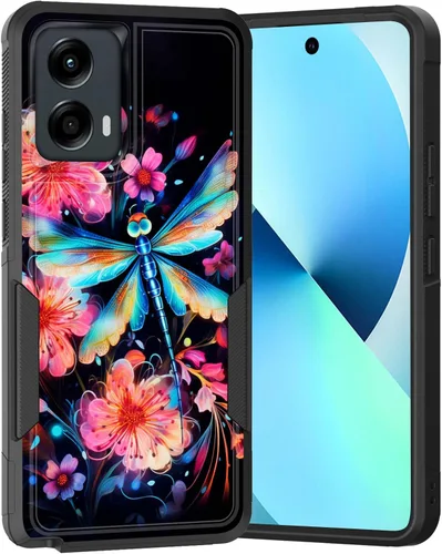 Vista 214 de para Moto G Play 4G 2024, funda de dos capas híbrida resistente y a prueba de golpes, PC duro + silicona suave protectora para Motorola Moto G Play