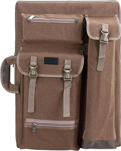 Vista 14 de TRANSON Estuche de Portafolio de Arte Mochila de Lona Bolsa Grande 26” x 19.5