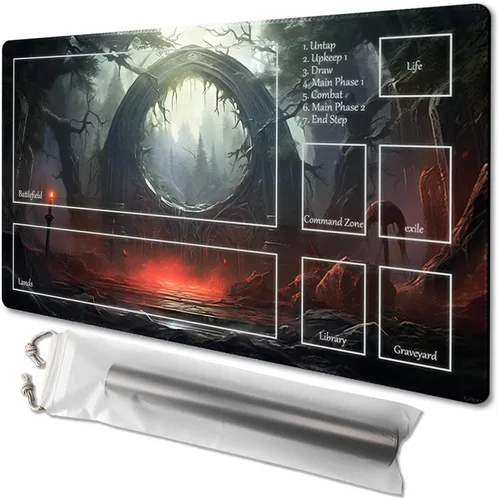 Vista 40 de MTG - Tapete de juego tamaño 24 x 14 pulgadas, bolsas de almacenamiento gratuitas, respaldo antideslizante, impresión, ideal para entusiastas