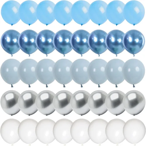 Vista 17 de Globos negros, blancos y dorados, 50 globos de látex de helio de 12 pulgadas, color negro, blanco, crema, beige, dorado metálico, para mujeres