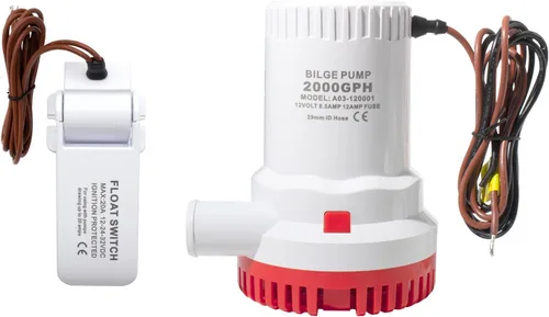Vista 13 de MAKERELE Bomba de sentina automática para barcos 12 V 1100 GPH Bomba de agua de sentina sumergible automática para barcos con interruptor