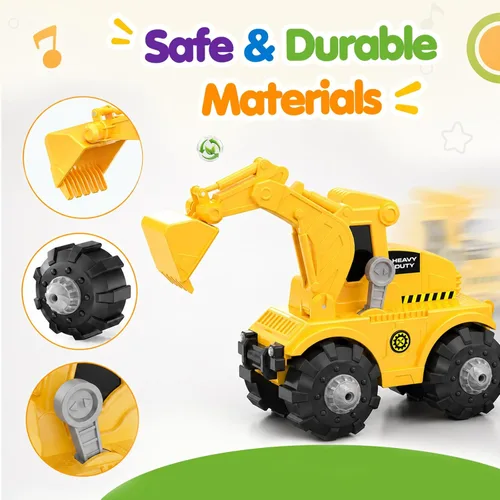 Vista 6 de Excavadora motorizada de juguete para niños de 3 4 5 6 7 8 años