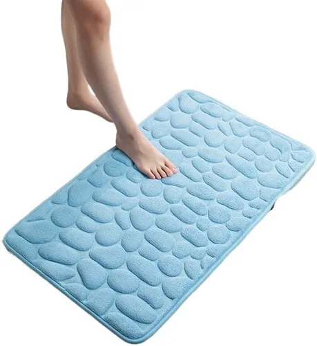 Vista 3 de Alfombra antideslizante de Baño De Franela Gruesa Antideslizante, Almohadilla De Espuma Viscoelástica, Adoquín En Relieve, Alfombra De Suelo De