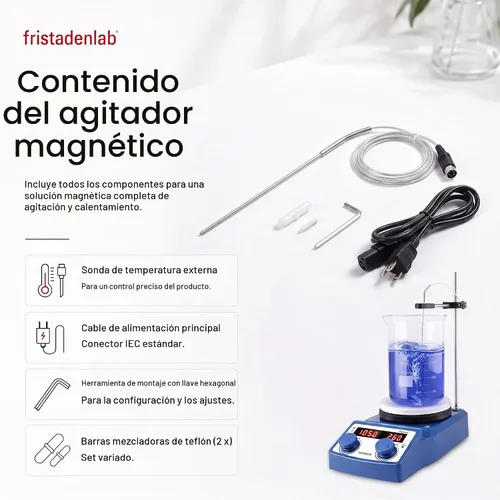 Vista 8 de Fristaden Lab Agitador Magnético Placa Caliente 5 L USA Company