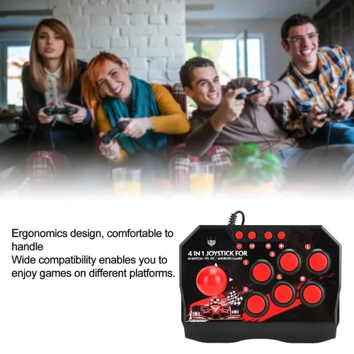 Vista 3 de Arcade FightStick Joystick,Arcade FightStick Arcade con cable Arcade Joystick Arcade Juegos Accesorios Accesorios de consola de juegos para PCPS3