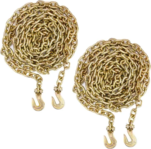 Vista 10 de Cadena de remolque G70 de 3/8 pulgadas x 20 pies, cadena de amarre para camión de cama plana, 1 unidad