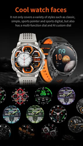 Vista 21 de Relojes inteligentes múltiples modos deportivos para hombres con linterna, reloj inteligente para Android y iPhone, pantalla táctil HD de 1.7 Negro