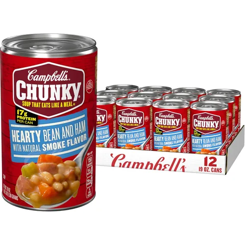 Vista 10 de Sopa Campbell’s Chunky, sopa de frijoles con jamón, lata de 19 Oz