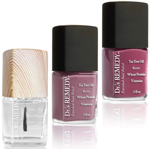 Vista 11 de Dr's Remedy - Kit de 3 esmaltes de uñas, kit ANNIVERSARY, fortalecedor de uñas enriquecido natural, no tóxico y orgánico, BRAVE Berry/TOTAL esmalte