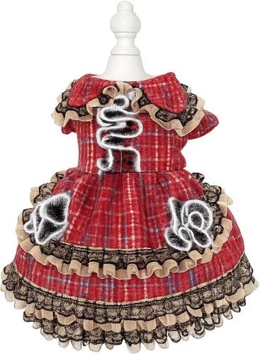 Vista 43 de Moda Vestido de Princesa de Encaje para Perro Cachorro Dulce para Perro EXTRAL Pequeño y Pequeño A-Negro XX-Pequeño