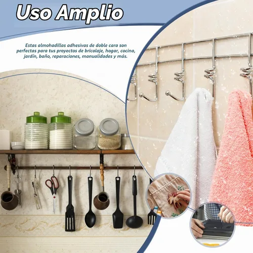 Vista 5 de Almohadillas adhesivas súper pegajosas de doble cara, espuma de 3 mm, 50 piezas, cinta adhesiva de espuma de doble cara fuerte, cinta adhesiva