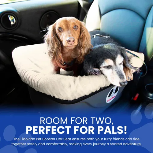 Vista 4 de FIDORIDO Asiento de automóvil para perro, asiento de auto con funda, arnés y correas, base de plástico duradero, cómodos cojines, fácil de instalar