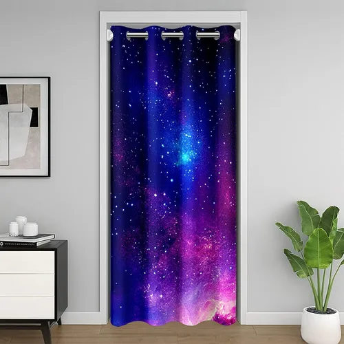 Vista 10 de Cortina de puerta de armario con estampado de patas de oso para dormitorio, niños, naturaleza, vida silvestre, cabeza de oso, cortina de puerta