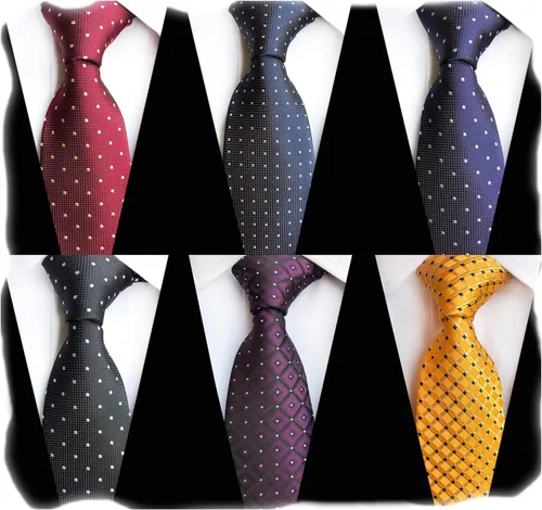 Vista 10 de WeiShang Corbata clásica de seda para hombre, corbatas tejidas jacquard