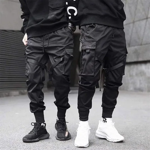 Vista 5 de Pantalón Astellarie informal, varios bolsillos, de moda, para correr, gimnasio, con cordón, estilo cargo, para hombre