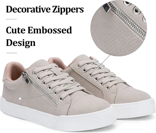 Vista 5 de Jeossy Zapatillas de deporte de moda informales 8017 planas bajas para mujer con cremallera decorativa
