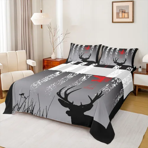 Vista 27 de Erosebridal Happy Camping - Juego de sábanas tamaño individual para niños, diseño de animales del bosque del bosque, para bebés, niños y niñas