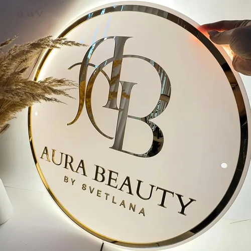 Vista 10 de Letrero LED con logotipo personalizado, letrero acrílico personalizado, letreros de negocios personalizados Logotipo de negocio personalizado
