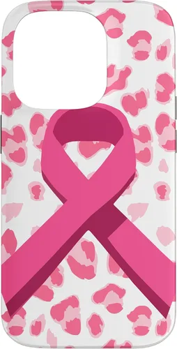 Vista 17 de Funda para iPhone 16 con cinta rosa en estampado de leopardo para concientización sobre el cáncer de mama