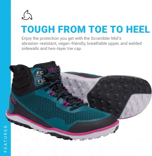 Vista 6 de Xero Shoes Scrambler Mid - Botas de senderismo ligeras y transpirables para mujer