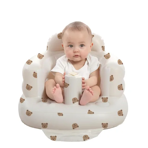 Vista 10 de AGITVPS Asiento de bebé inflable mejorado con bandeja para bebés de 3 a 36 meses, asiento de bumbo con bomba de aire integrada con bandeja, silla
