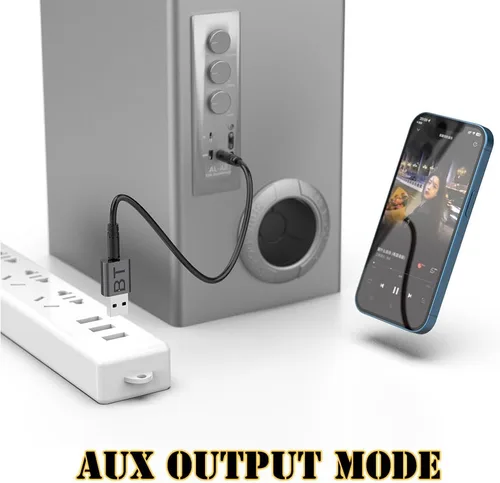 Vista 3 de Mini receptor USB Bluetooth 2-en-1 de 5.4, adaptador de audio inalámbrico 3.5mm, kit de auto, receptor de música para sistema de sonido estéreo