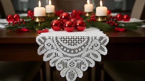 Vista 3 de rockcloud Camino de mesa de encaje para decoración de banquetes de boda, decoración de mesa de fiesta de Navidad, blanco, 13 x 70 pulgadas White E