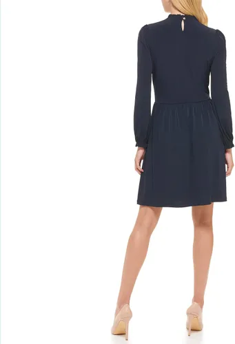 Vista 3 de Tommy Hilfiger Vestido de manga larga con cuello con volantes para mujer