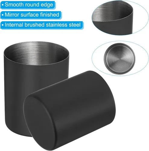 Vista 4 de PATIKIL Portalápices, paquete de 2 soportes para bolígrafos para escritorio, de acero inoxidable, organizador de tazas, soporte para brochas de Negro