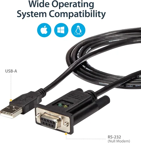 Vista 4 de StarTech ICUSB232FTN - Adaptador USB a serie RS232, módem nulo, TAA (ICUSB232FTN)