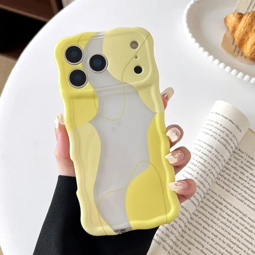 Vista 17 de DEFBSC Funda para iPhone 15 con bonito diseño ondulado, color negro
