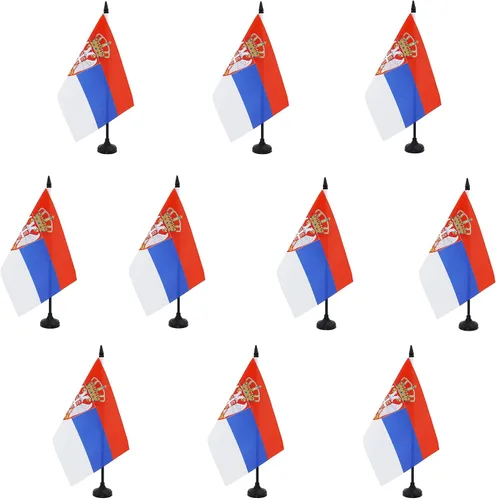 Vista 25 de AZ FLAG Aland Table Flag 4x6 in 100D Polyester Plastic Base Indoor use Finnish 15x10 cm desk flag stitched finish with reinforced edges with