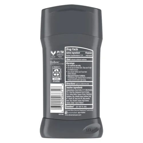 Vista 2 de Dove Men+Care - Desodorante antitranspirante en barra para hombre, 4 unidades, Clean Comfort 72 horas, protección contra el sudor y el olor