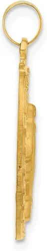 Vista 2 de Diamond2Deal Colgante ovalado de oro amarillo de 14 quilates y medalla milagrosa pulida, joyería fina para mujer, Metal