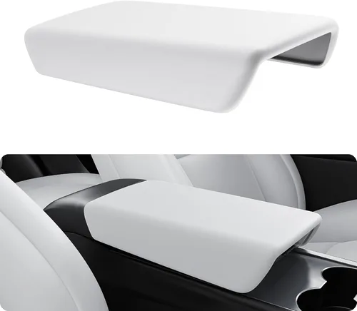Vista 10 de BASENOR Funda para consola central mejorada para Tesla Modelo Y Modelo 3, funda de reposabrazos de TPU antideslizante, accesorios interiores
