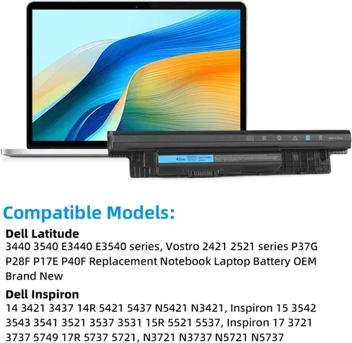 Vista 4 de Batería XCMRD de 40 Wh para laptop Dell Inspiron 15 3000 Series 3521 3531 3537 3541 3542 15R 5537 5521 17R 17 3721 3737 5721 14R 14 34 21 34 37 5421